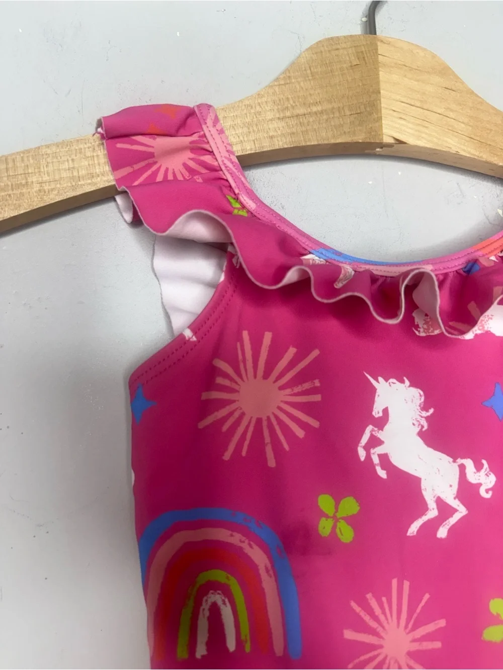 $12 ADD ON hatley swim pink unicorn‎ rainbow one-piece bathing suit zara h&m